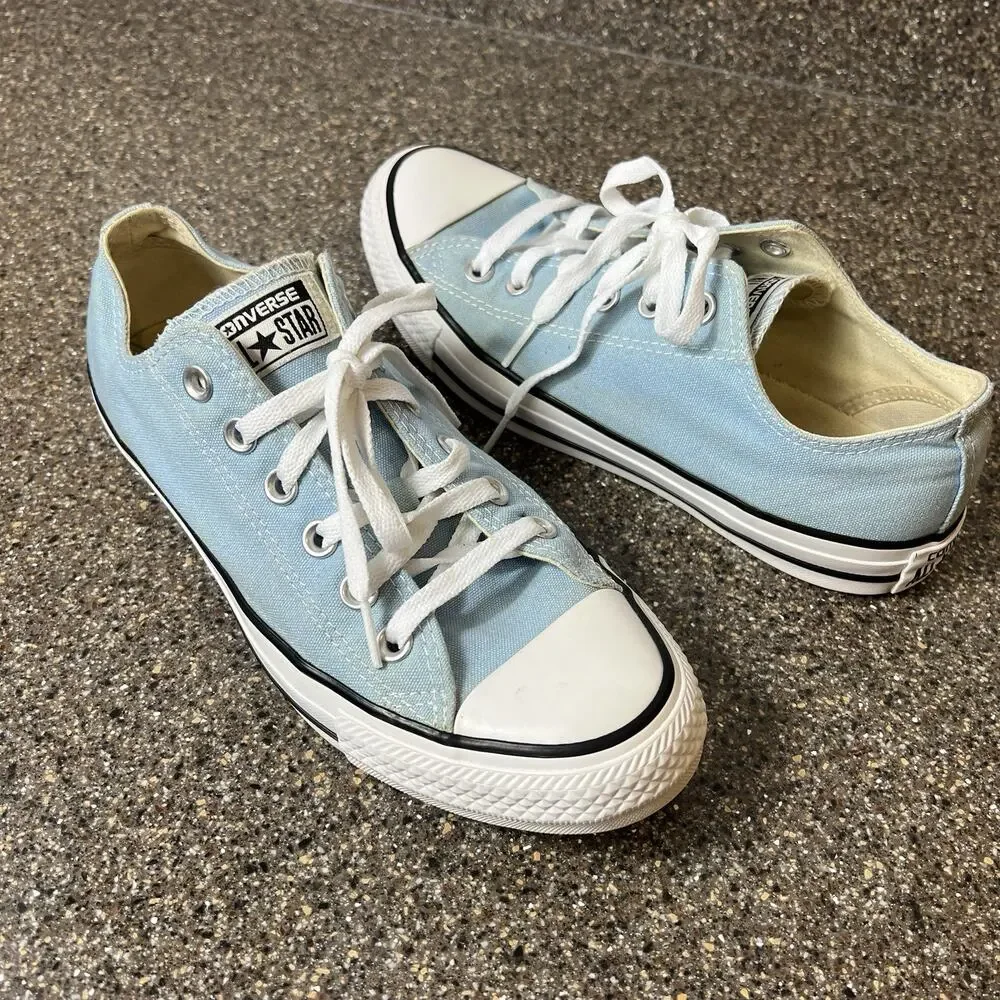 Converse All Star Womens Sz 8 Classic Blue Canvas Sneaker Skate Shoe Lace Up Low